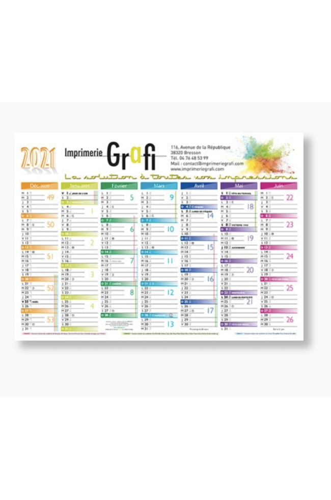Lot de Calendriers 21x29,70 100% Personnalisables