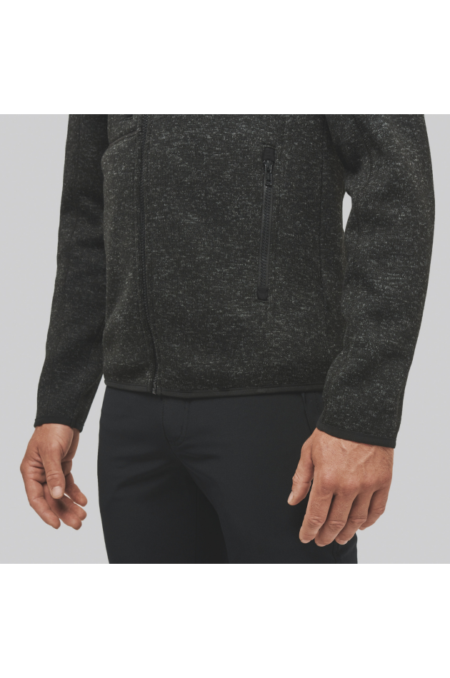 Veste à Capuche Chinée noire personnalisable