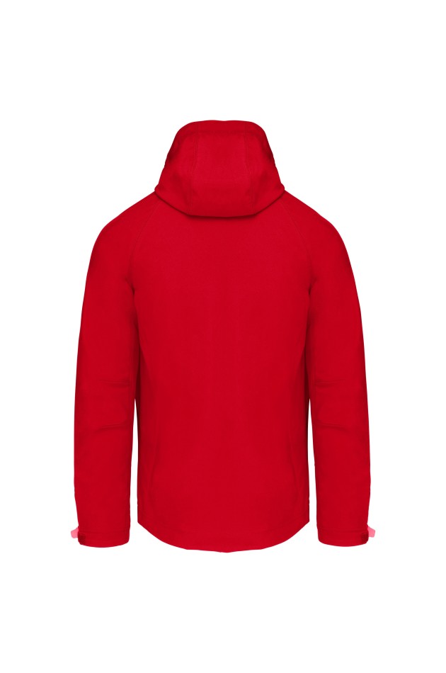 Veste Softshell à capuche homme rouge vu de dos