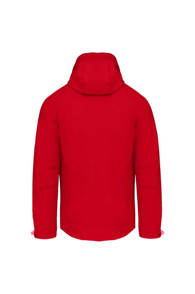Veste Softshell à capuche homme rouge vu de dos