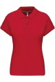 Polo rouge manches courtes pour Femme coupe cintrée