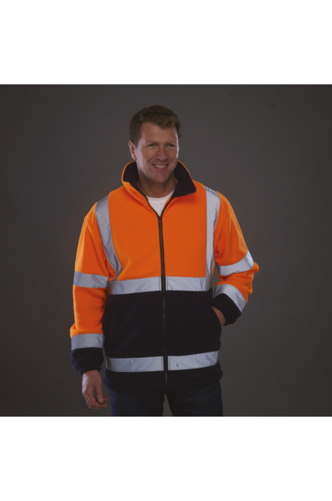 Veste Polaire Haute Visibilité bicolore orange et noir