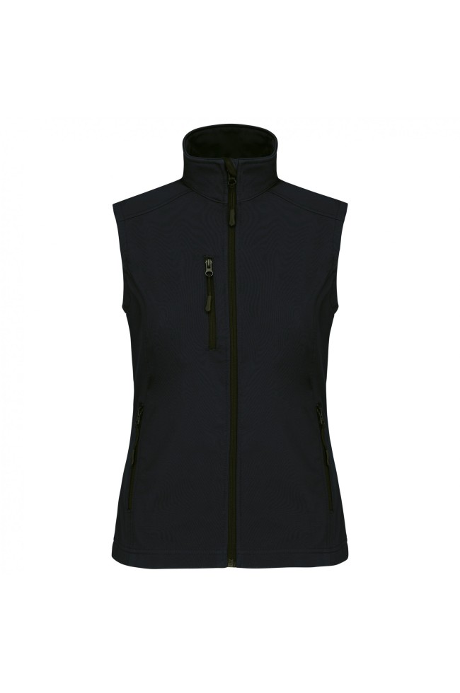 bodywarmer noir sans manches femme personnalisable