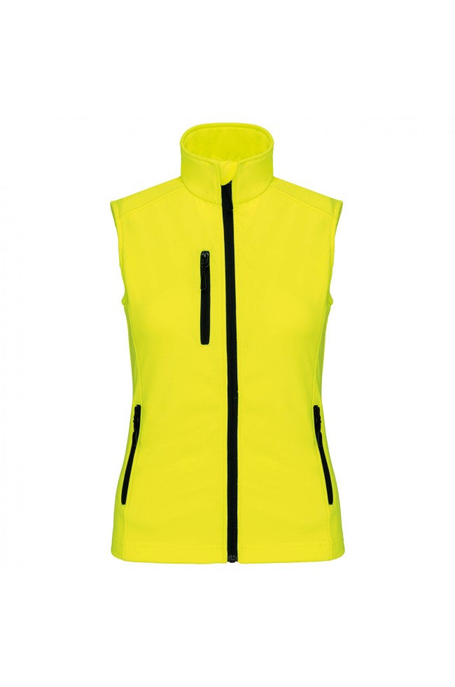 bodywarmer jaune fluo sans manches femme personnalisable