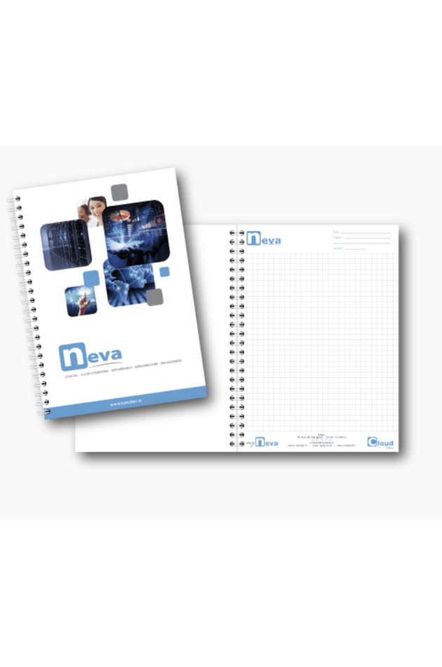 Lot de Carnets A5 à Spirale Personnalisables bleu