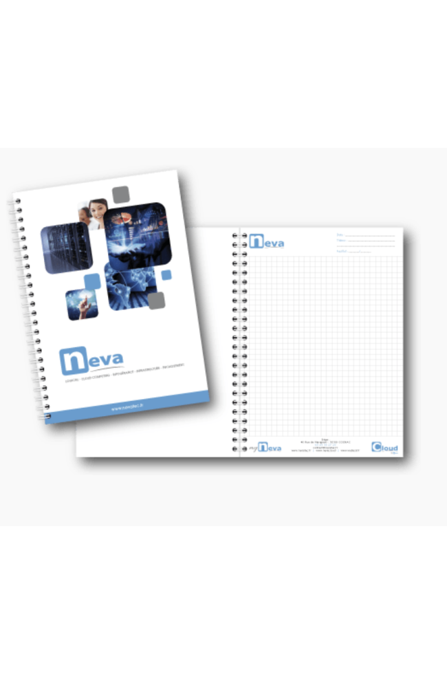 Lot de Carnets A5 à Spirale Personnalisables bleu