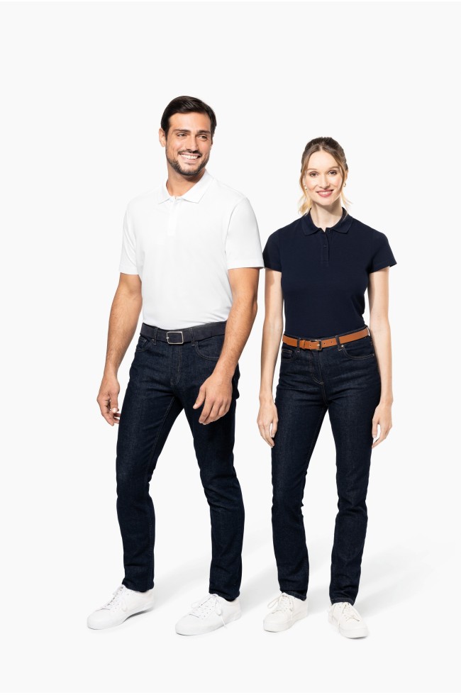 Polo Supima® manches courtes femme noir