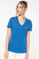 tee shirt col v bleu