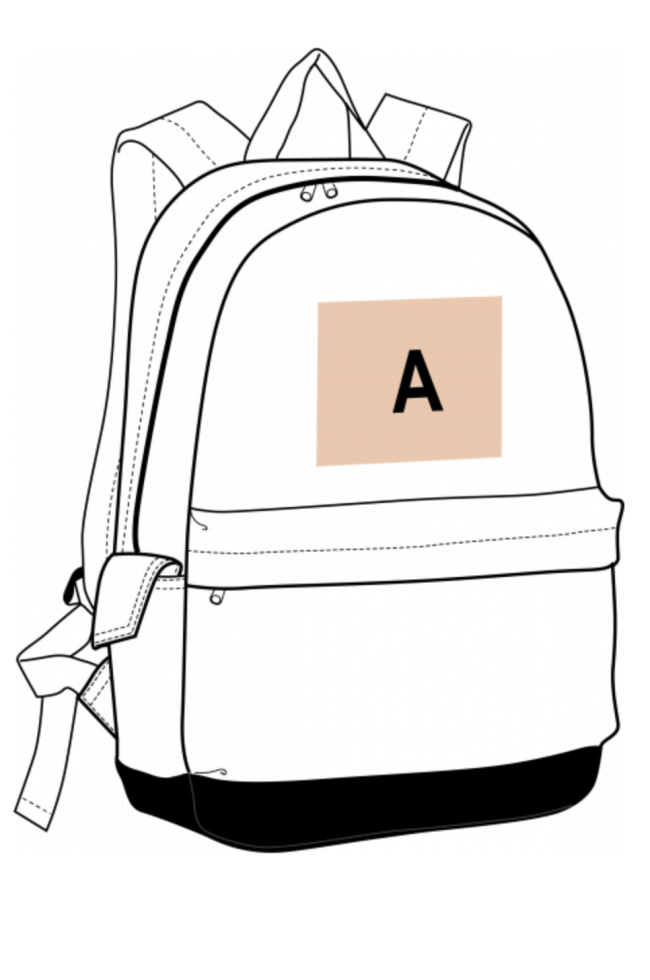 emplacement logo sur le sac à dos