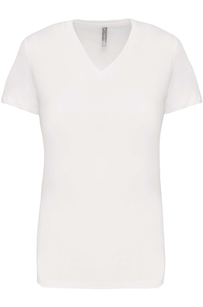 Tee-Shirt Col V Femme blanc
