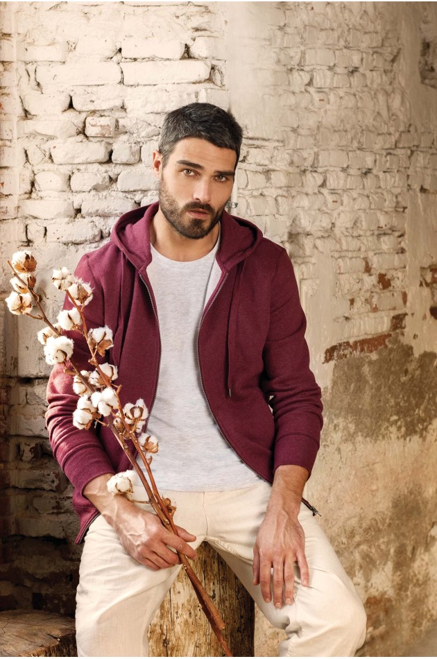 Sweat-shirt Bio Zippé Capuche homme personnalisable | 150 Cover