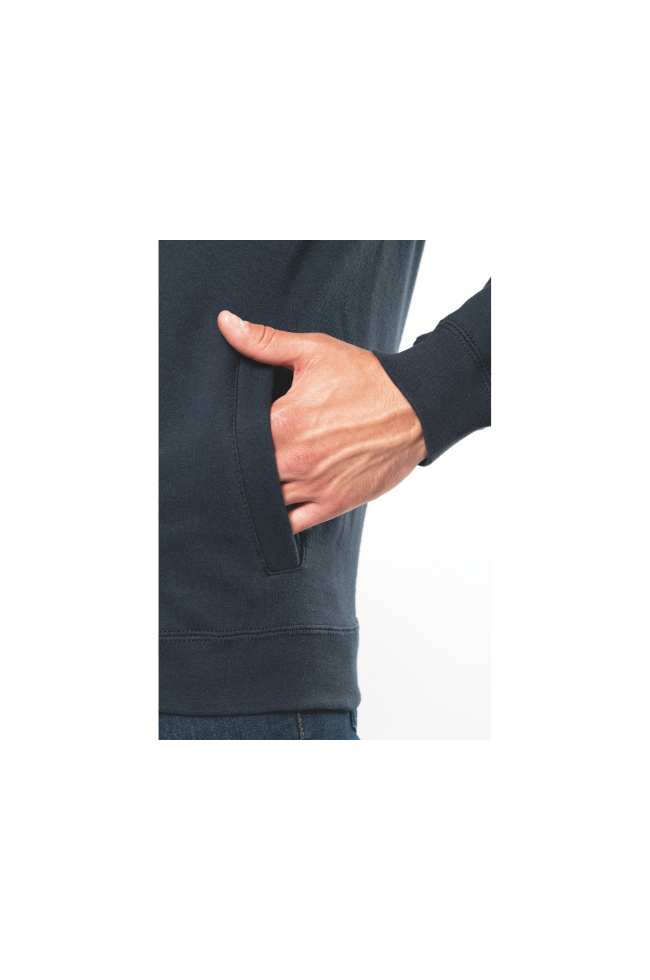 Veste Molleton Zippée Homme bleu marine poche latéral