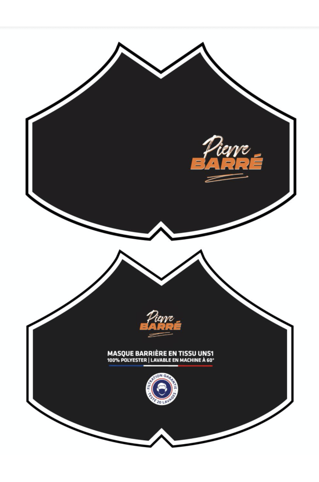 masque barrière en tissu personnalisation par sublimation maquette
